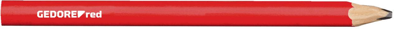 Gedore RED 3301432 Crayon artisan L. 175mm ovale rouge 12pcs. Crayon de chantier