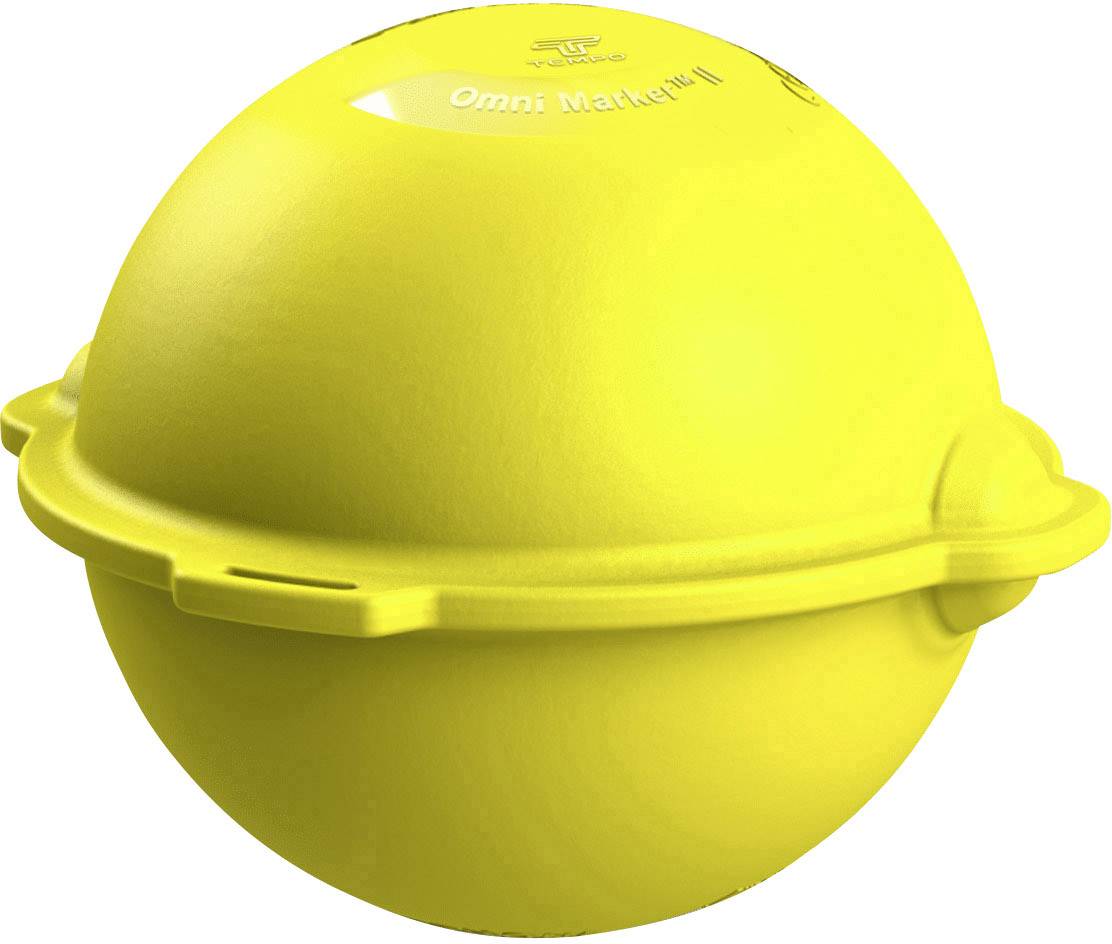 Marqueur magnétique jaune en forme de dôme pour la localisation et le marquage des câbles et des conduites souterrains dans le sol.