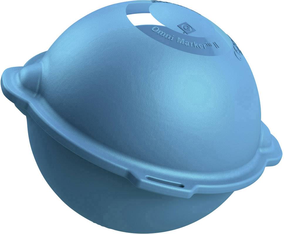 Un dispositif bleu en forme de dôme, doté d'une fente supérieure, probablement destiné à des mesures ou des communications en extérieur.