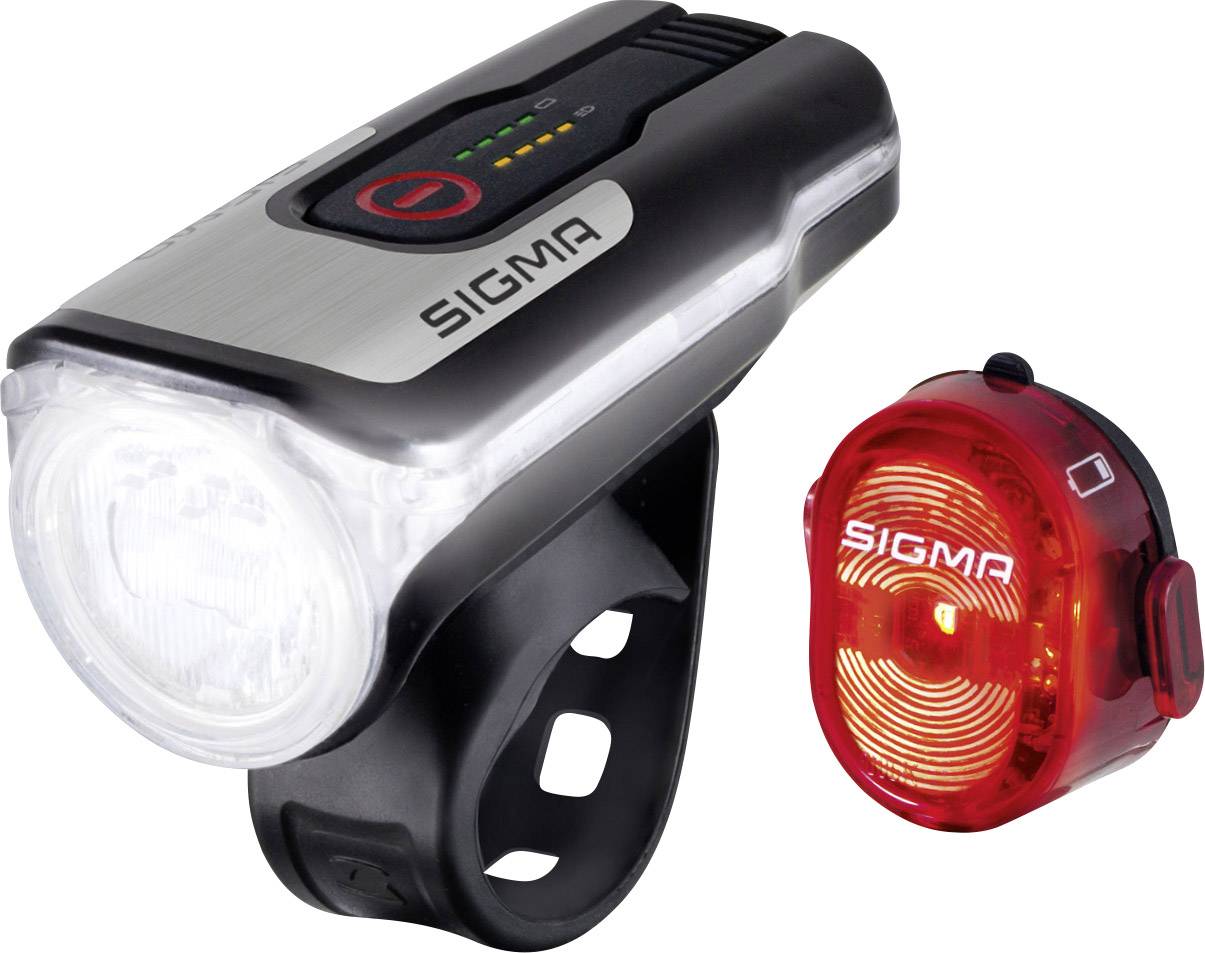 Sigma Kit d'éclairage de vélo AURA 80 / Nugget Set LED à batterie noir