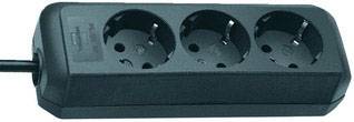 Multiprise Brennenstuhl 1158620015 x3 noir contact de protection 1 pc(s)