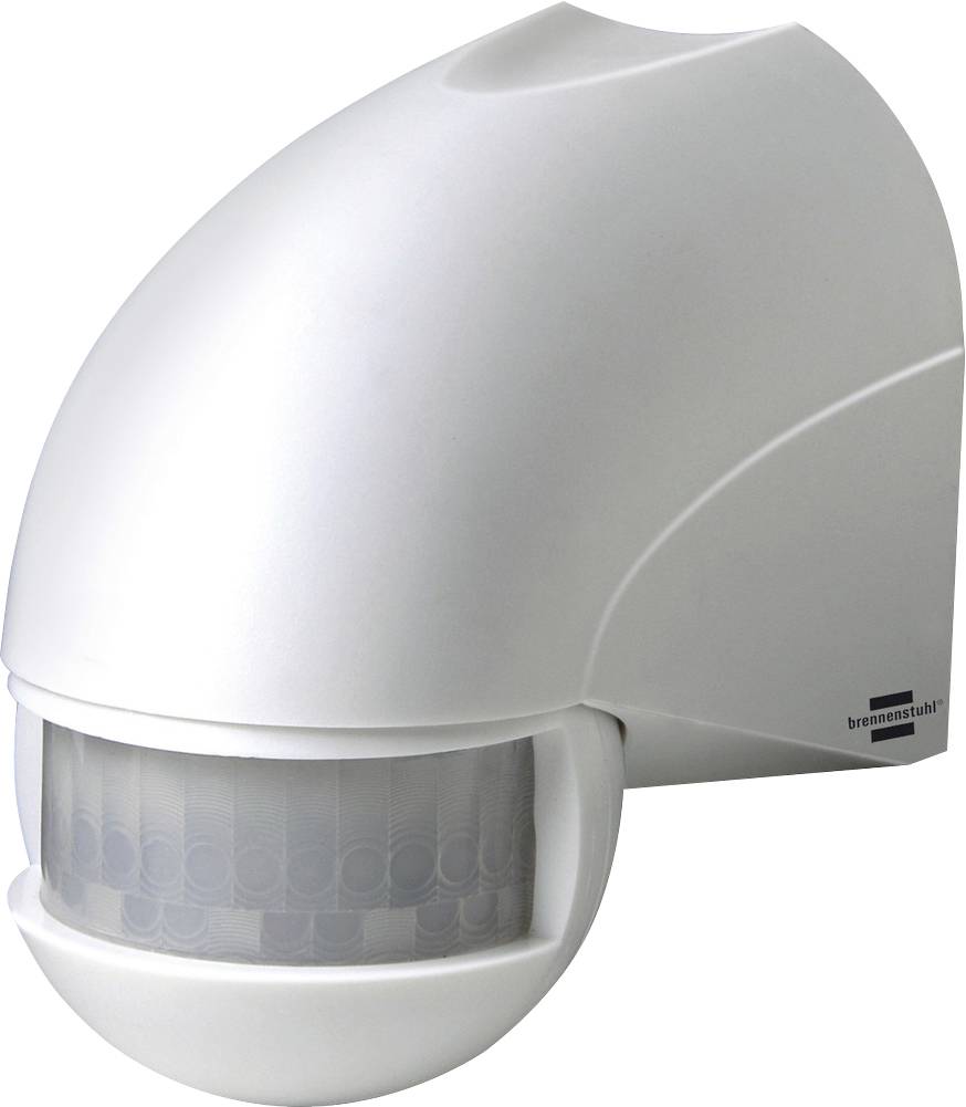 Capteur de mouvement blanc monté en mur avec boîtier incurvé et lentille infrarouge