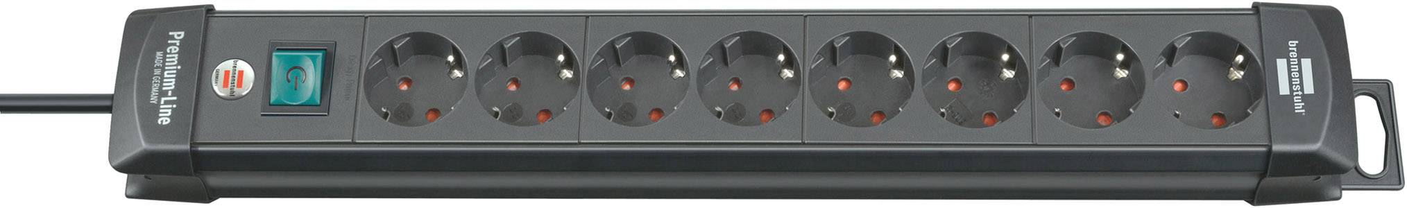 Bloc multiprise avec interrupteur Brennenstuhl 1951180100 x8 noir contact de protection 1 pc(s)