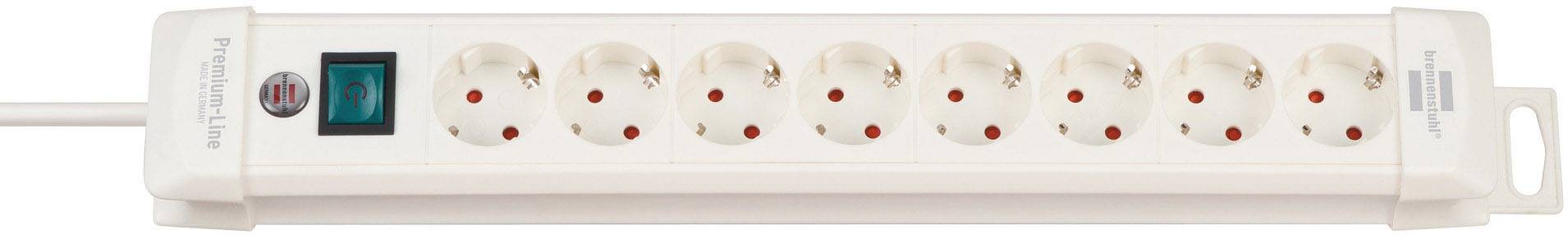 Bloc multiprise avec interrupteur Brennenstuhl 1952280100 x8 blanc contact de protection 1 pc(s)