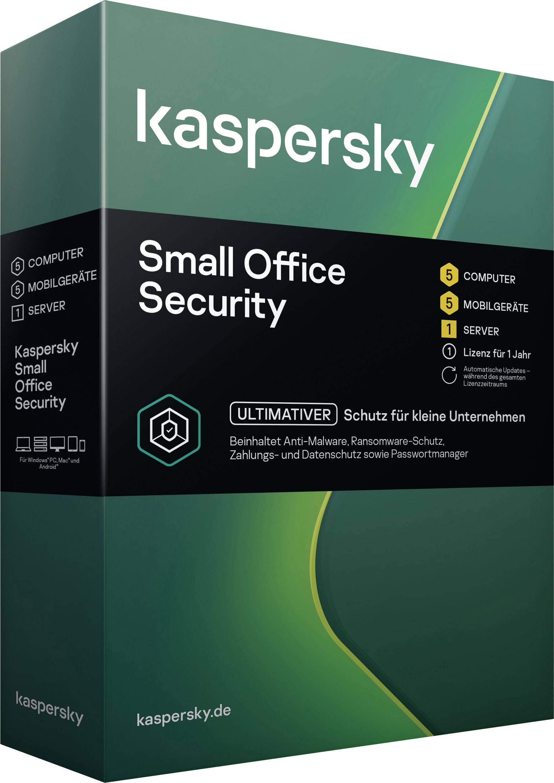 Kaspersky Small Office Security 8.0 version complète, 6 licences Windows, Mac, Android Antivirus, Logiciel de sécurité