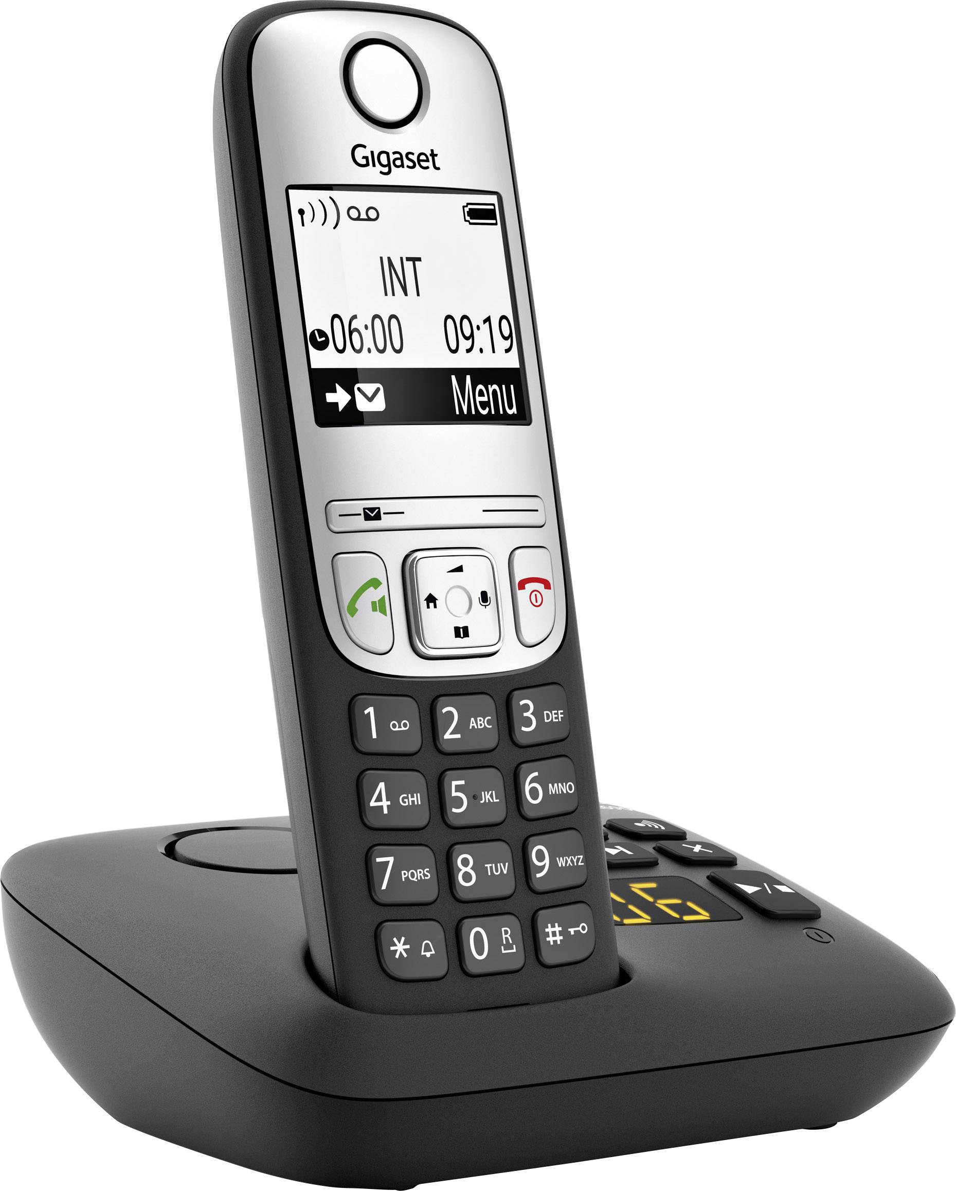 Gigaset A690A DECT Téléphone sans fil répondeur téléphonique, fonction mains libres, avec socle, recomposition automatique