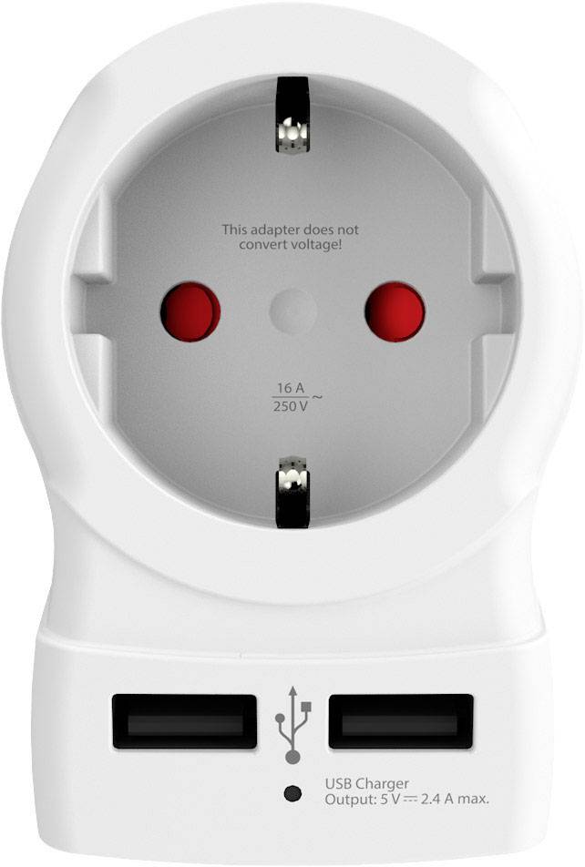 Skross 1500280 Adaptateur pour prise murale 2 x USB avec adaptateur UK