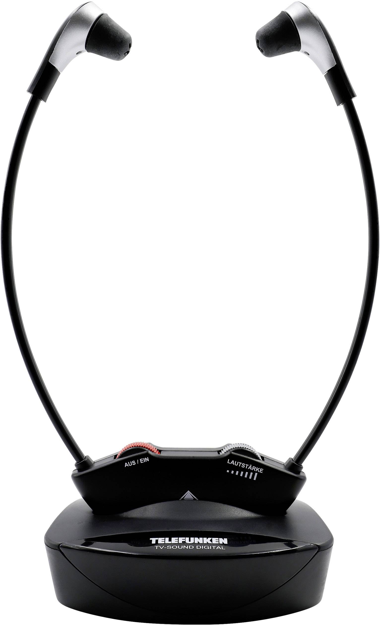Telefunken T90121 Écouteurs intra-auriculaires sans fil noir avec station de base Bluetooth®, volume réglable