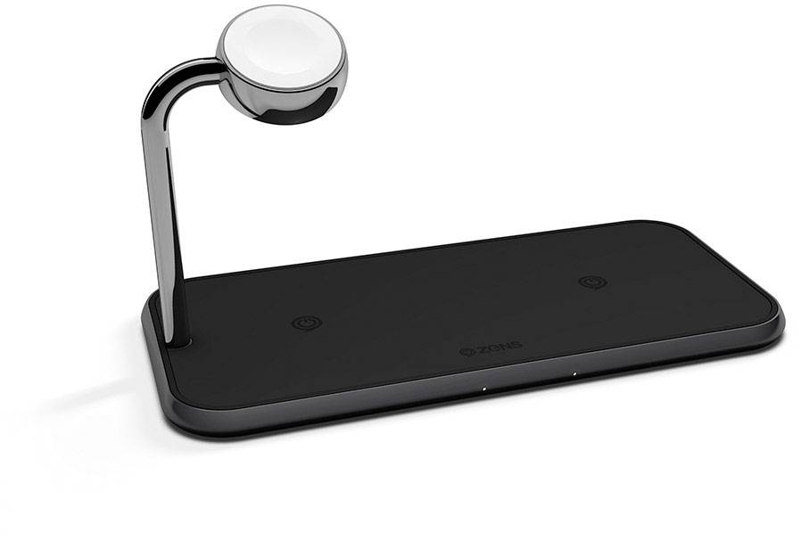 ZENS Chargeur à induction 2000 mA Dual qi Apple-Watch ZEDC05B Sorties standard Qi noir