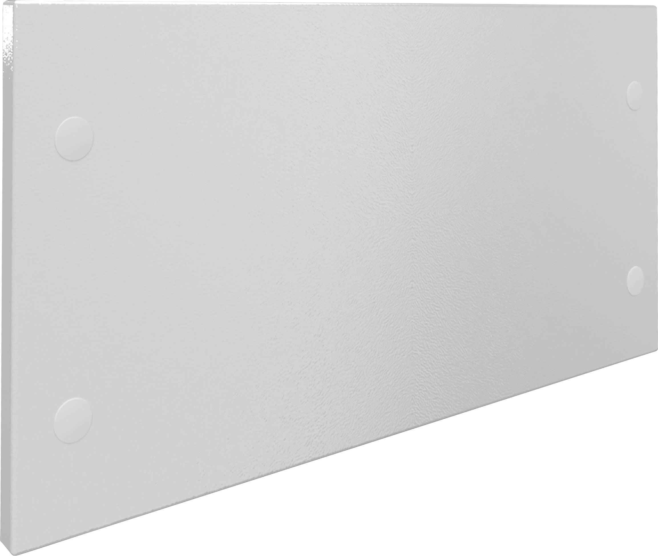 Un radiateur rectangulaire blanc en métal aux angles arrondis, sans éléments chauffants apparents, adapté aux intérieurs modernes.