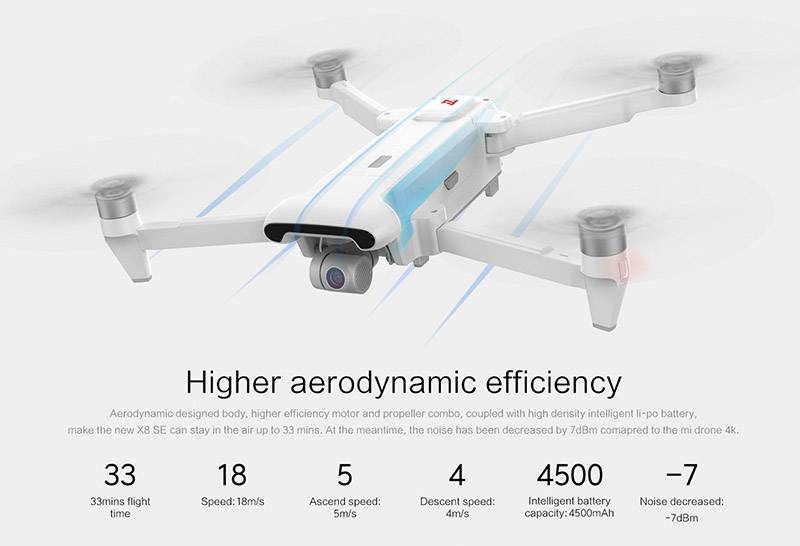 Xiaomi FIMI X8 SE 2020 prises de vue aériennes Drone quadricoptère prêt à voler (RtF) avec Smart Controller blanc