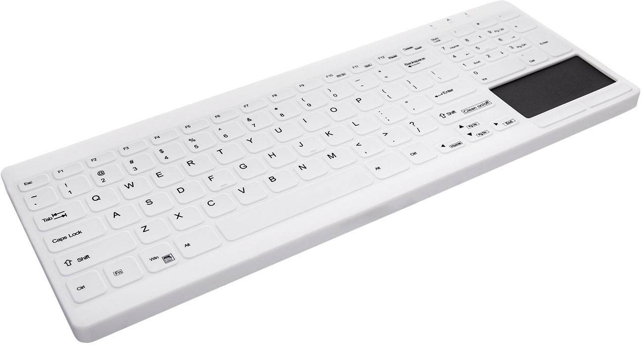 Active Key AK-C7412F-GUS-W/GE USB Clavier hygiénique allemand, QWERTZ, Windows blanc convient pour la désinfection par essuyage