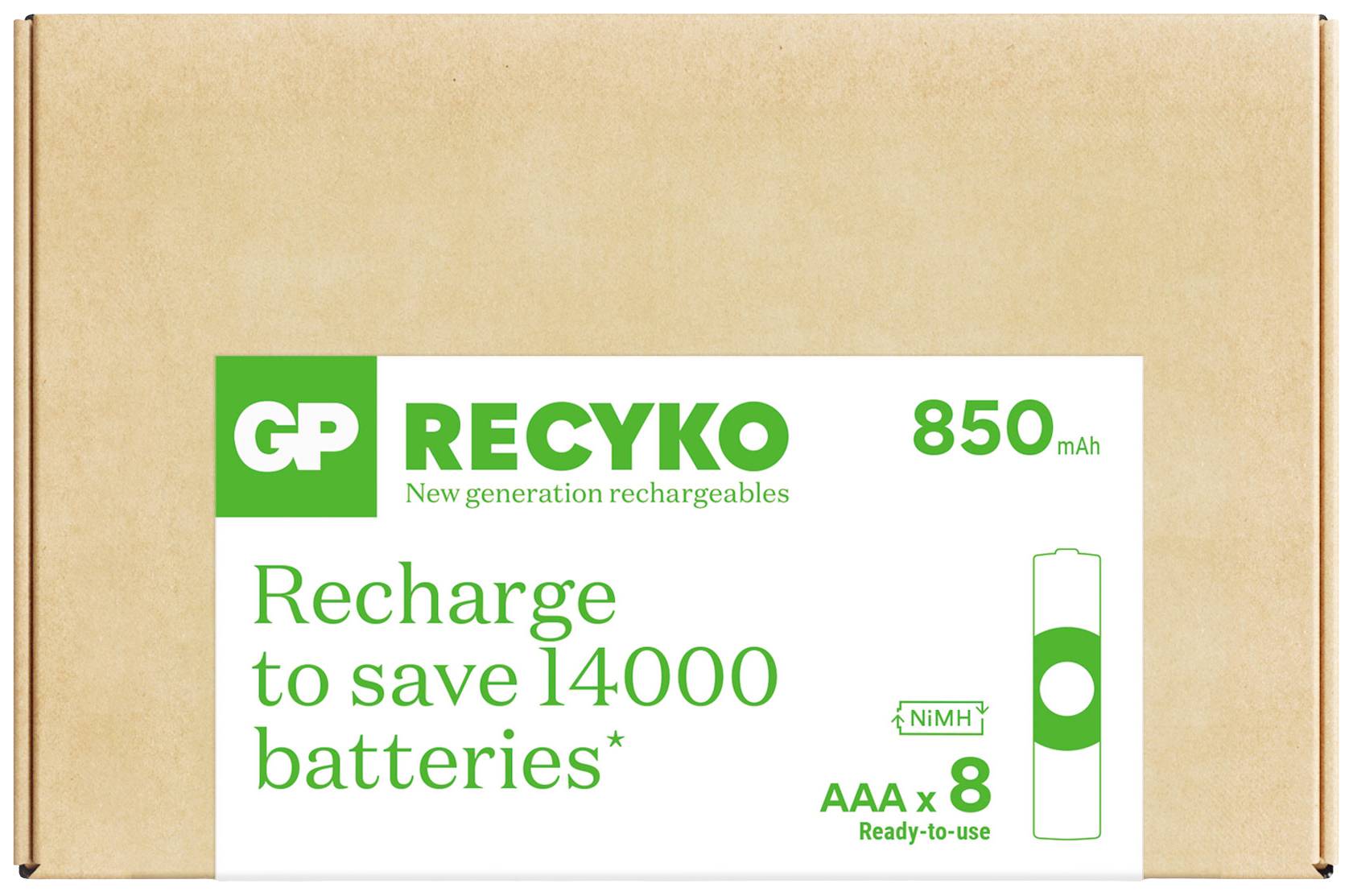 GP ReCyko Pile rechargeable LR3 (AAA) NiMH 850 mAh 1.2 V 8 pc(s)