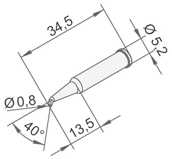Ersa 0102SDLF08L Panne de fer à souder forme de crayon Taille de la panne 0.80 mm Contenu 1 pc(s)