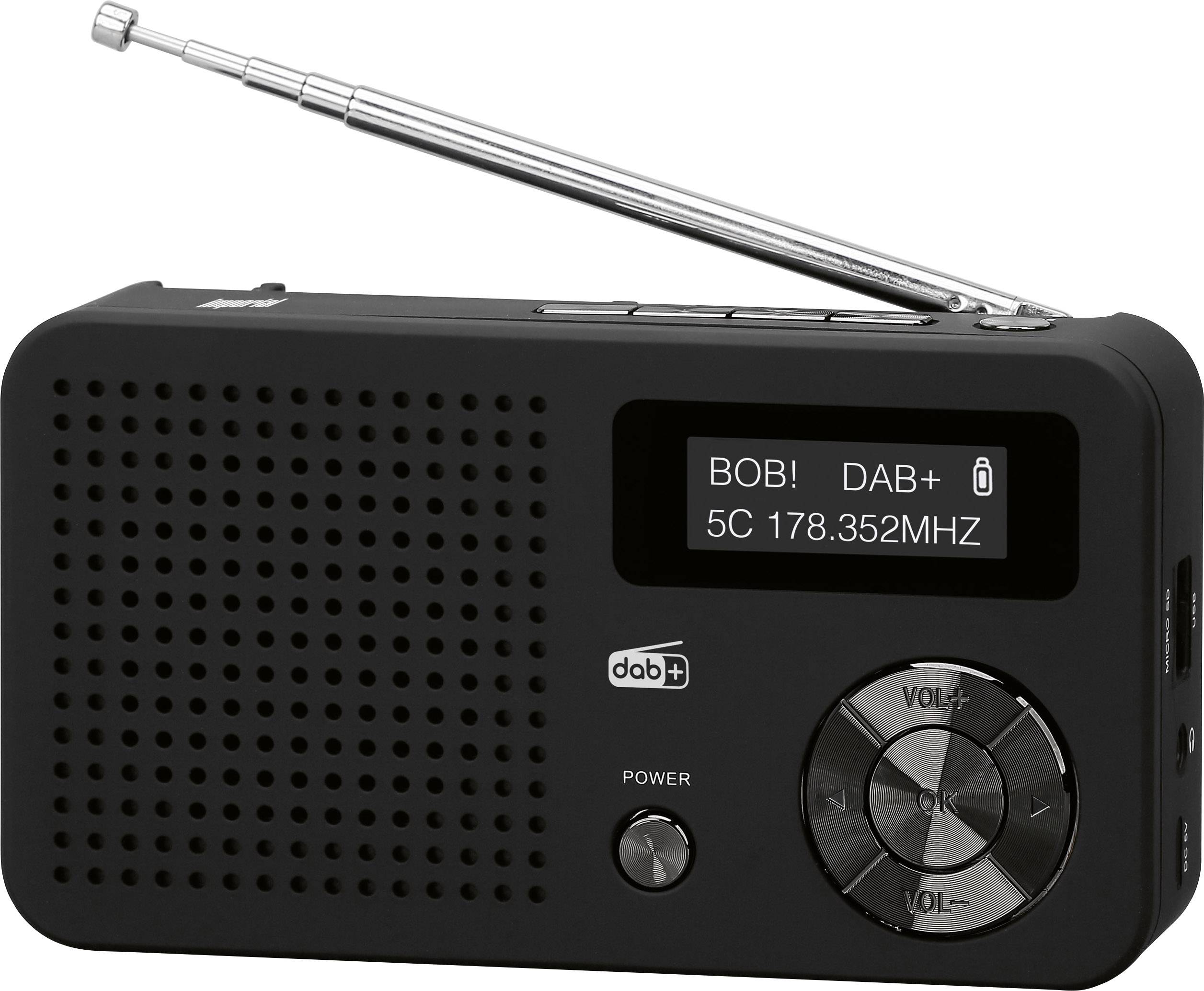 Imperial DABMAN 13 Radio-réveil DAB+, FM fonction de charge de la batterie noir