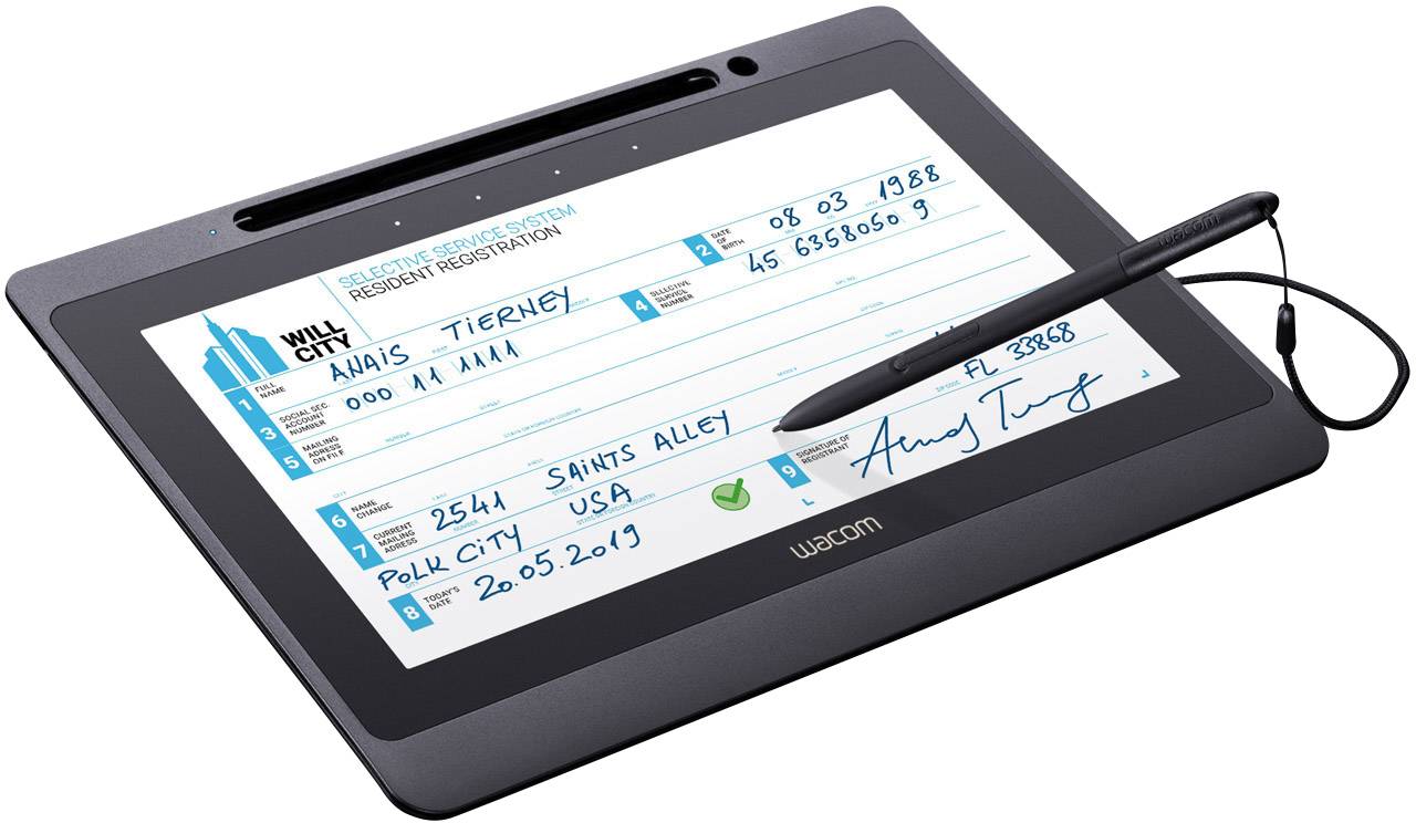 Wacom Signature Set DTU-1141B & sign pro PDF USB Écran avec stylet, tablette de signature noir