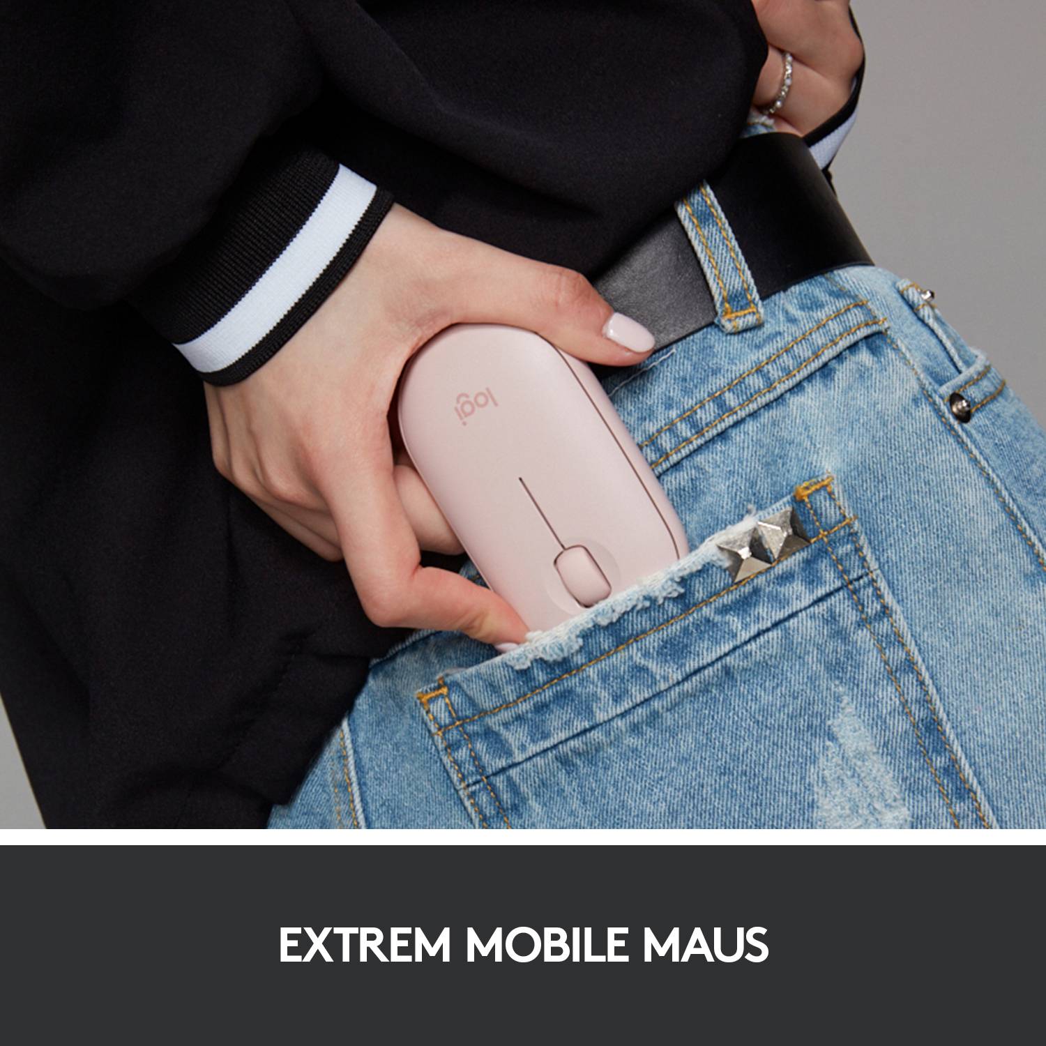 Logitech Pebble M350 Souris Bluetooth, radio optique rose 3 Boutons 1000 dpi Touches à frappe silencieuse