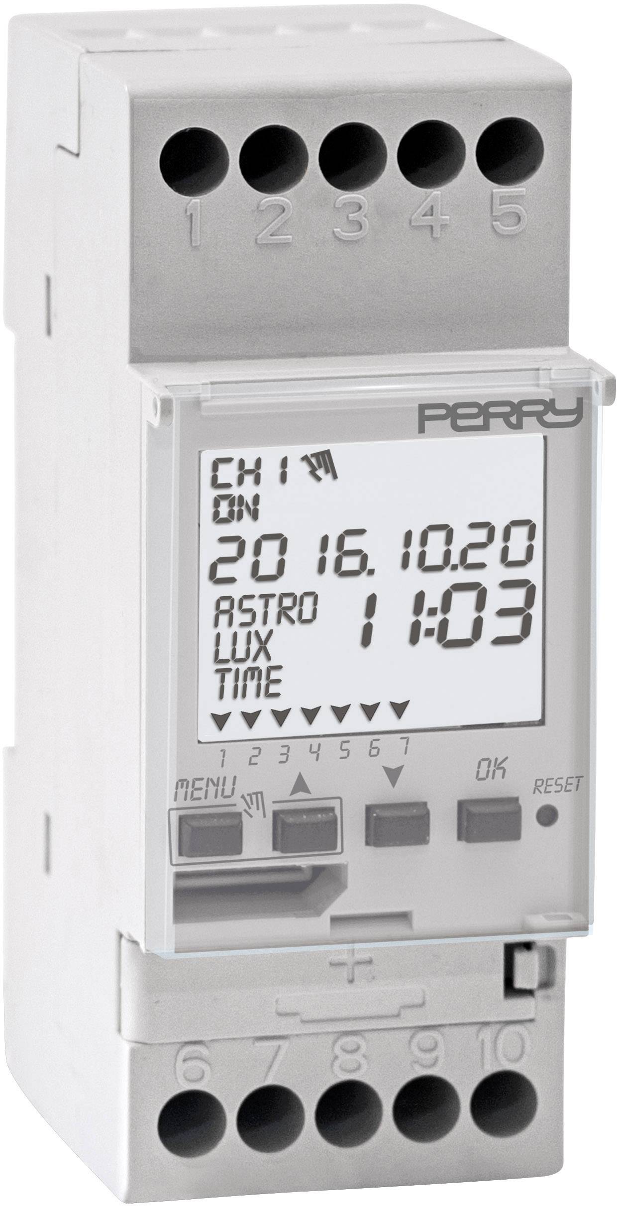 Wallair 1IO4091 Minuterie numérique programme hebdomadaire 3500 W IP20 fonctionnalité astronomique, fonction crépusculaire