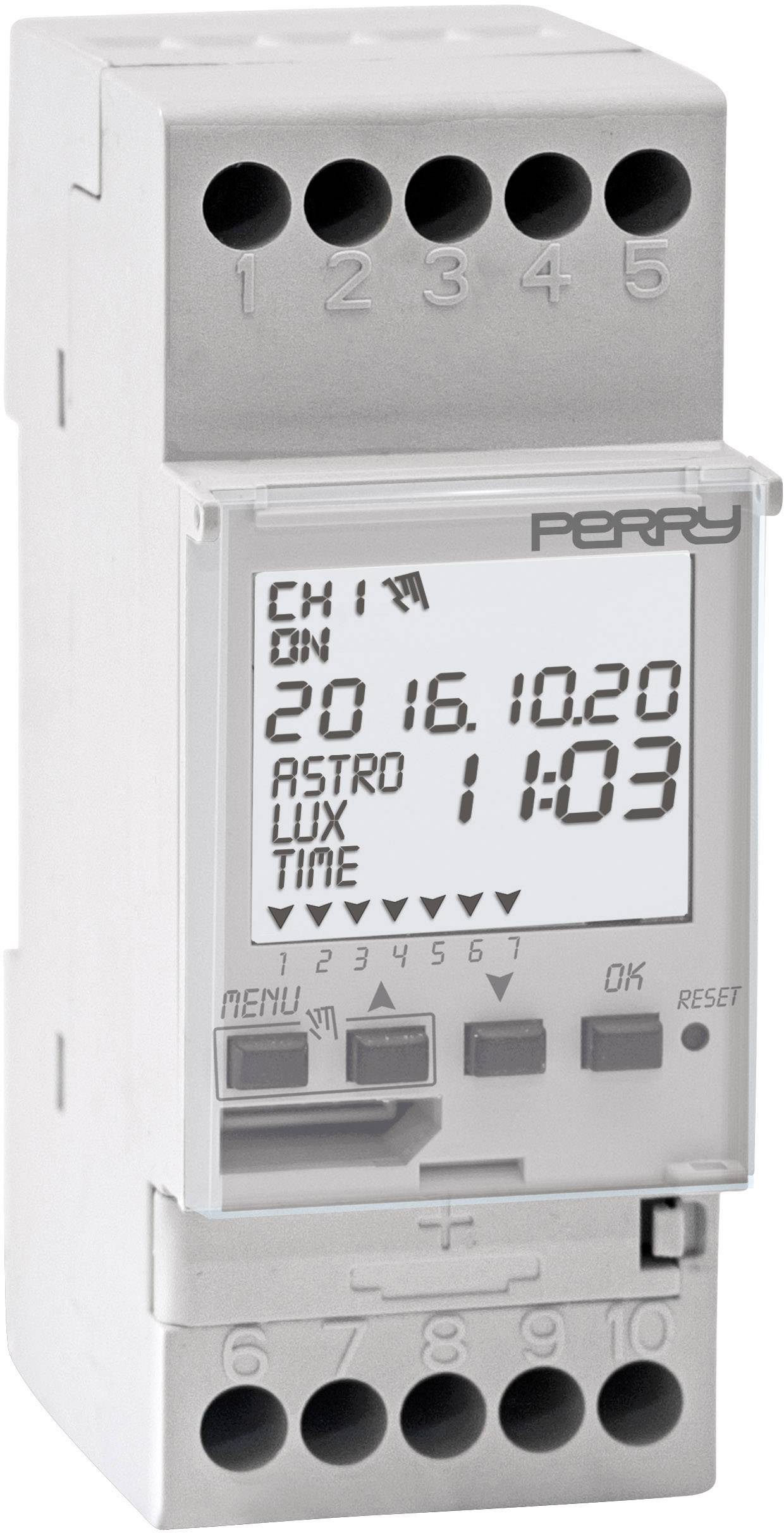 Wallair 1IO4291 Minuterie numérique programme hebdomadaire 3500 W IP20 fonction crépusculaire, fonctionnalité astronomique