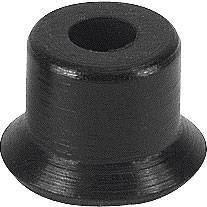 Un objet cylindrique noir avec un bord large et plat, et un trou en son centre.