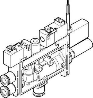 FESTO Buse d'aspiration de vide OVEL-10-H-15-PQ-VQ6-UA-C-A-V1PNLK-H3 8049054 26.4 V/DC raccord de gaine Ø ext 6 mm, amortisseur