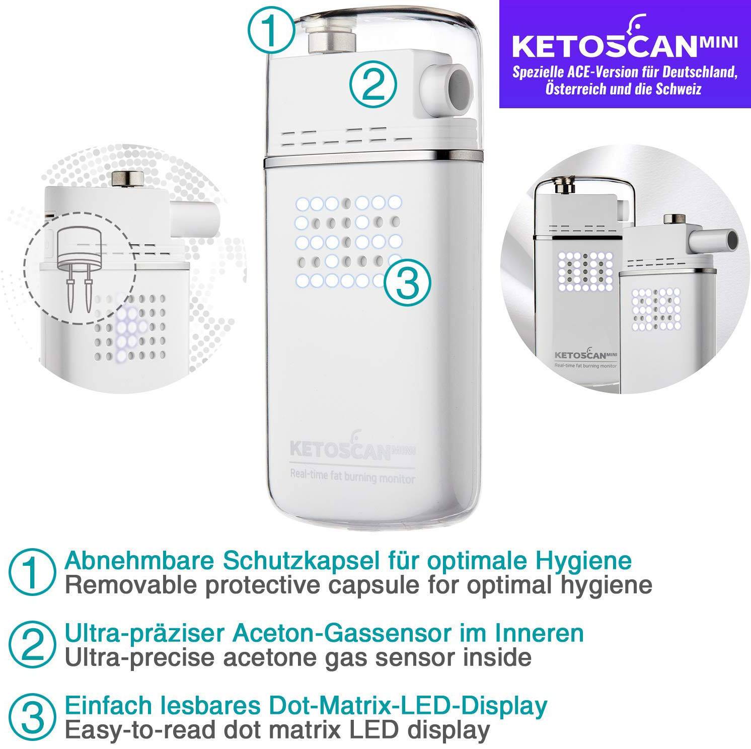 ACE Keto-Messgerät Ketoscan mini Appareil de mesure de la cétonémie