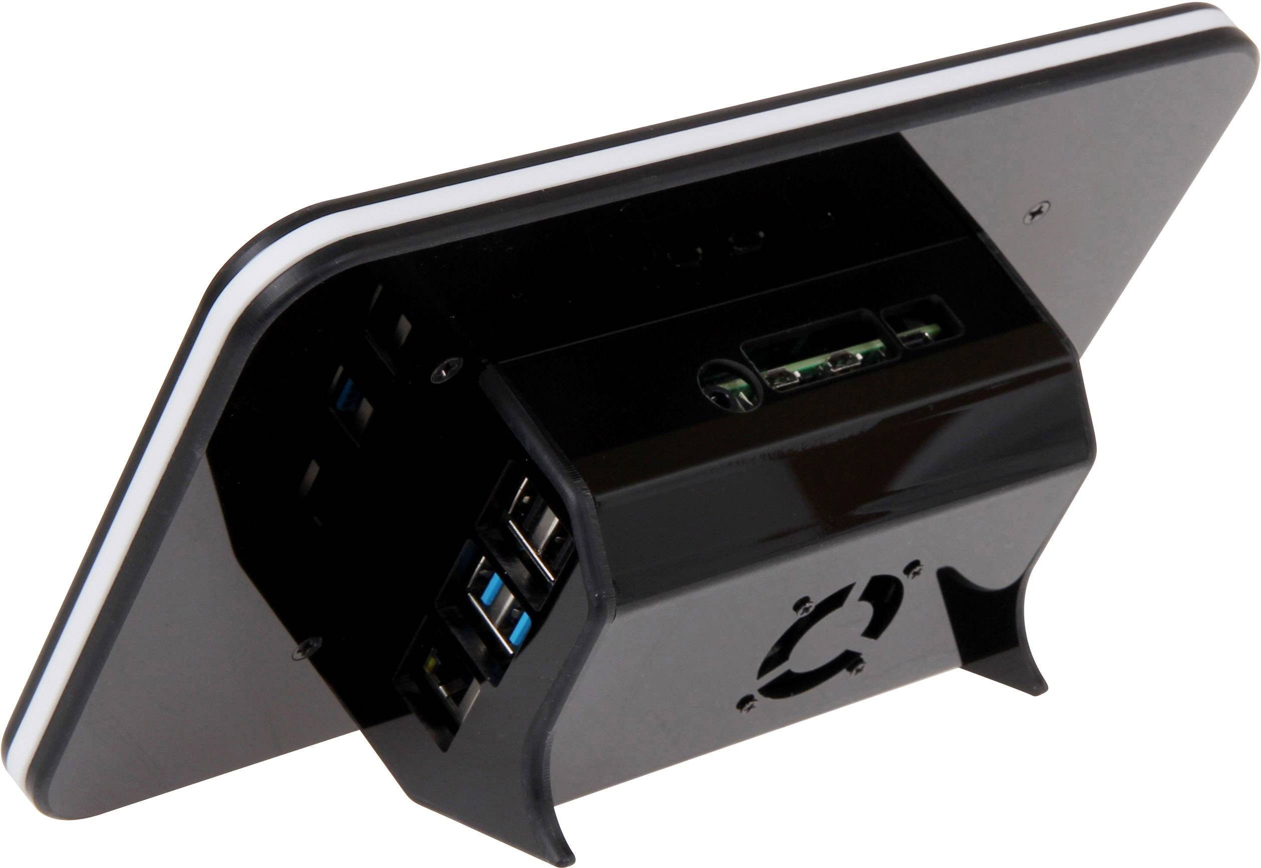 Un écran tactile intelligent avec plusieurs ports USB et des fentes de ventilation à l'arrière.