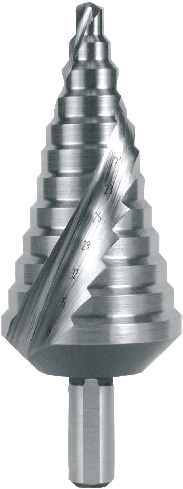 Foret étagé RUKO 101053 6 - 38.5 mm HSS Longueur totale 100 mm tige à 3 surfaces 1 pc(s)