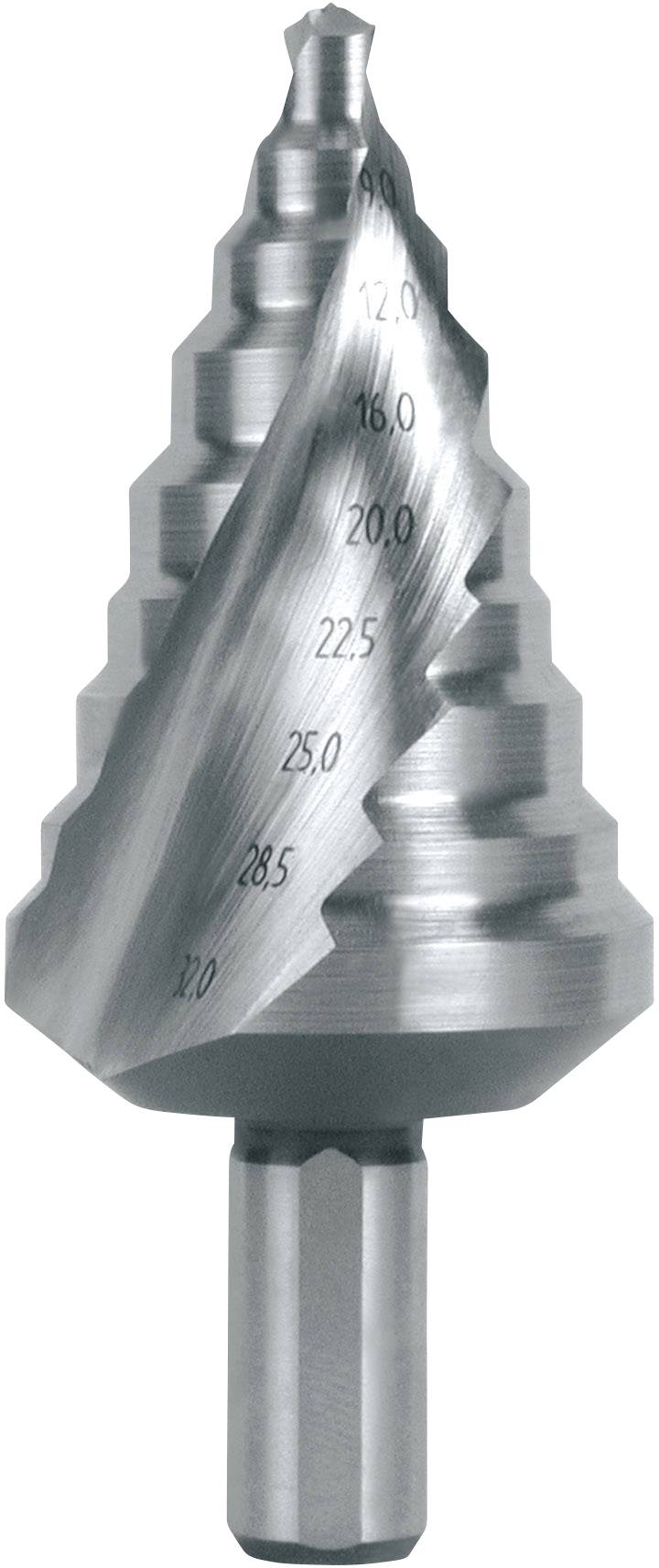 RUKO 101096 HSS Foret étagé Longueur totale 76 mm tige à 3 surfaces 1 pc(s)