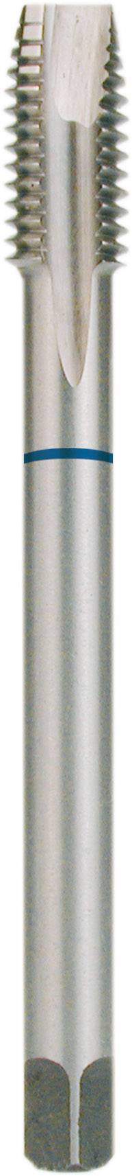 Outil de coupe métallique à filetage hélicoïdal avec tige cylindrique lisse, utilisé pour l'usinage de matériaux.