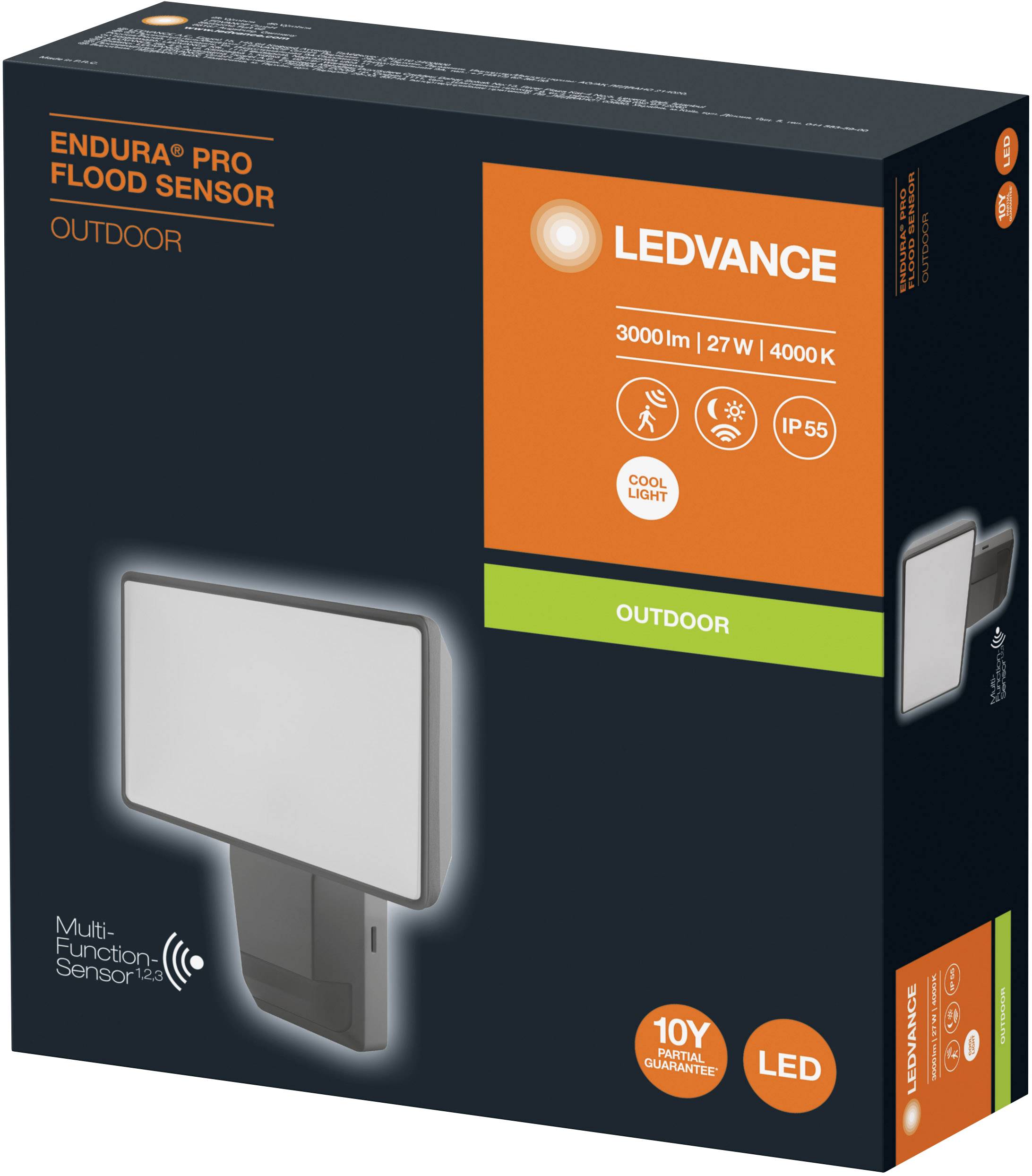 LEDVANCE ENDURA PRO FLOOD SENSOR 4058075228849 Projecteur LED extérieur gris foncé (mat)
