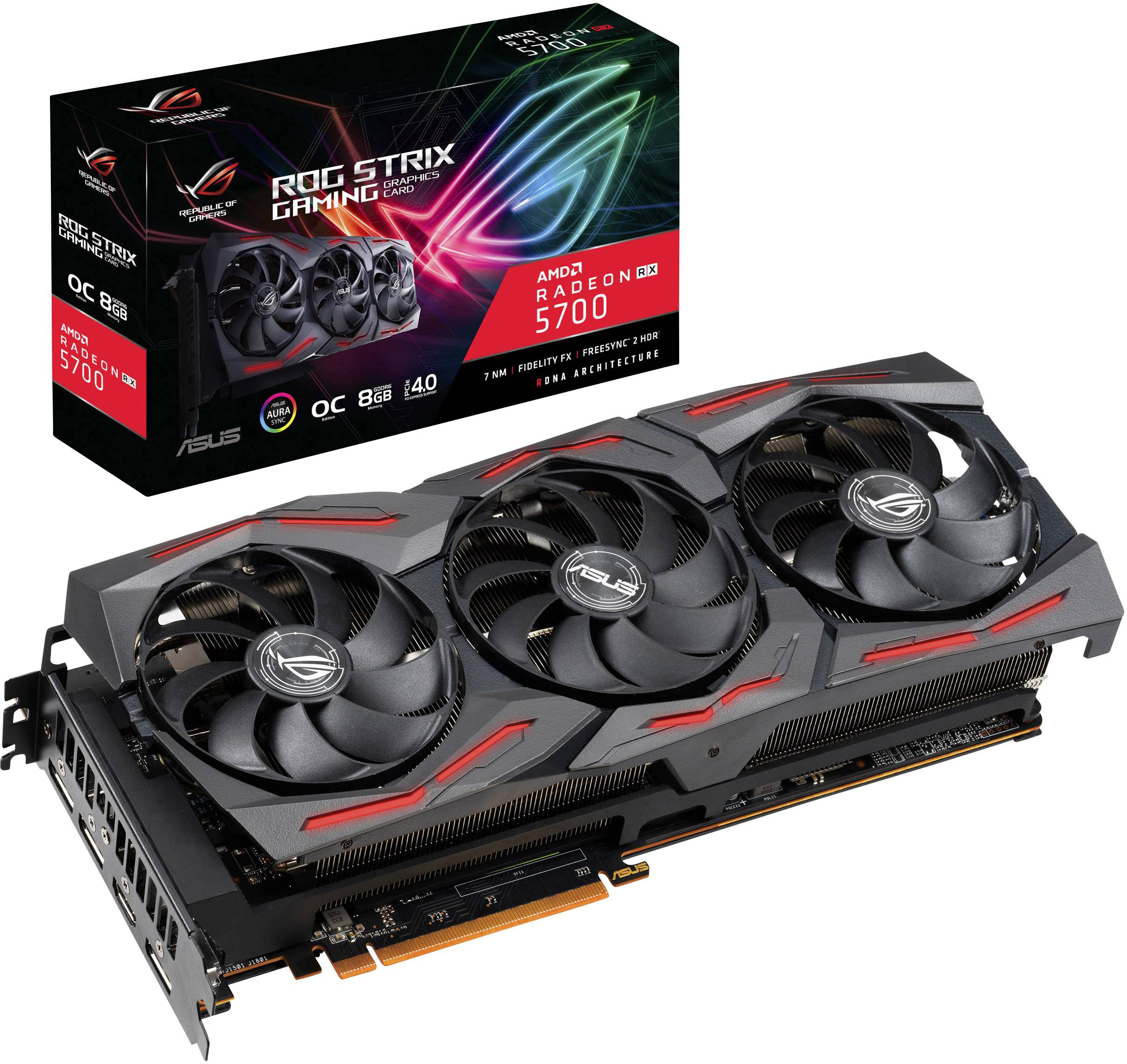 Asus Grafikkarte AMD Radeon RX 5700 Gaming Overclocked 8 GB GDDR6-RAM PCIe x16 HDMI®, DisplayPort