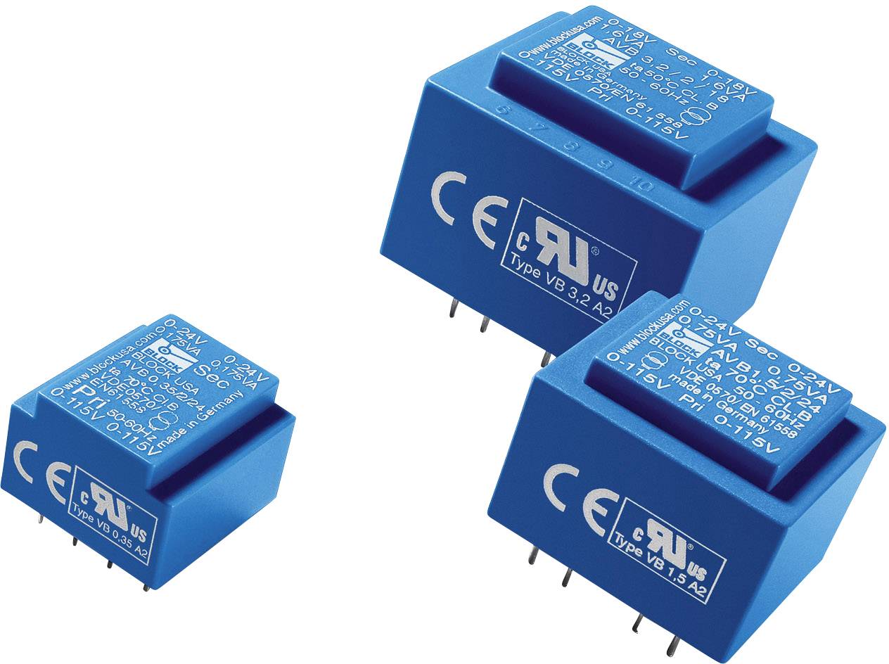 BLOCK AVB 1,5/2/18 Transformateur pour circuits imprimés 2 x 115 V 2 x 18 V/AC 1.50 VA 40 mA