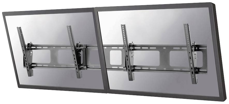 Deux supports de montage pour écrans plats, fixés côte à côte au mur. Ils offrent une fixation stable pour des écrans de grand format.
