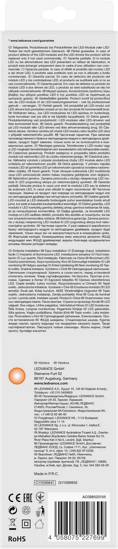 LEDVANCE Cabinet LED Slim L Éclairage LED pour meuble LED 6 W