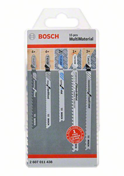 Bosch Accessories 2607011438 JSB, multi-matériaux, 15 pièces 15 pc(s)