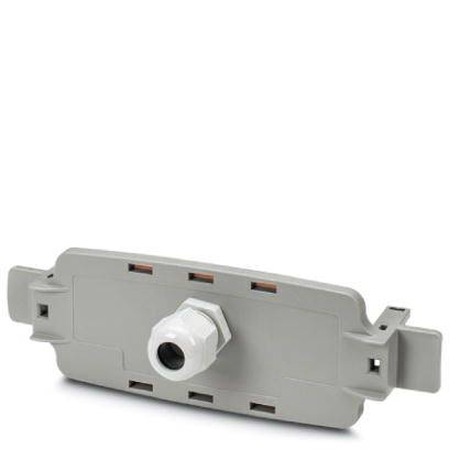 Un presse-étoupe gris pour connexions électriques, adapté à l'étanchéité et à la protection des câbles dans les boîtiers et les armoires électriques.