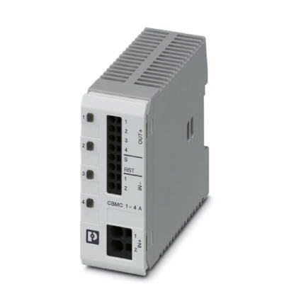 Dispositif électronique de sécurité à quatre interrupteurs et voyants lumineux, utilisé pour la surveillance et la protection des circuits électriques.
