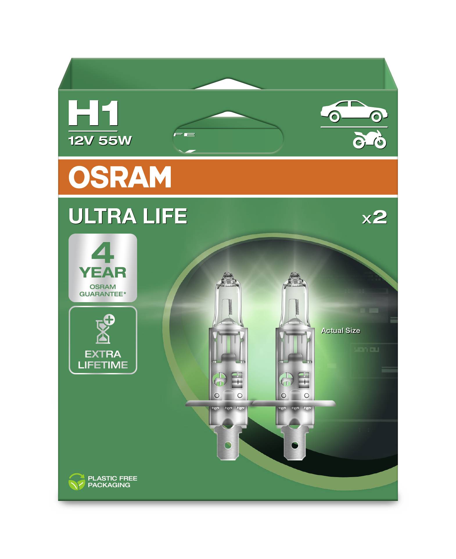 Osram Automotive 4062172388122 Ampoule halogène Ultra Life H1 55 W 12 V