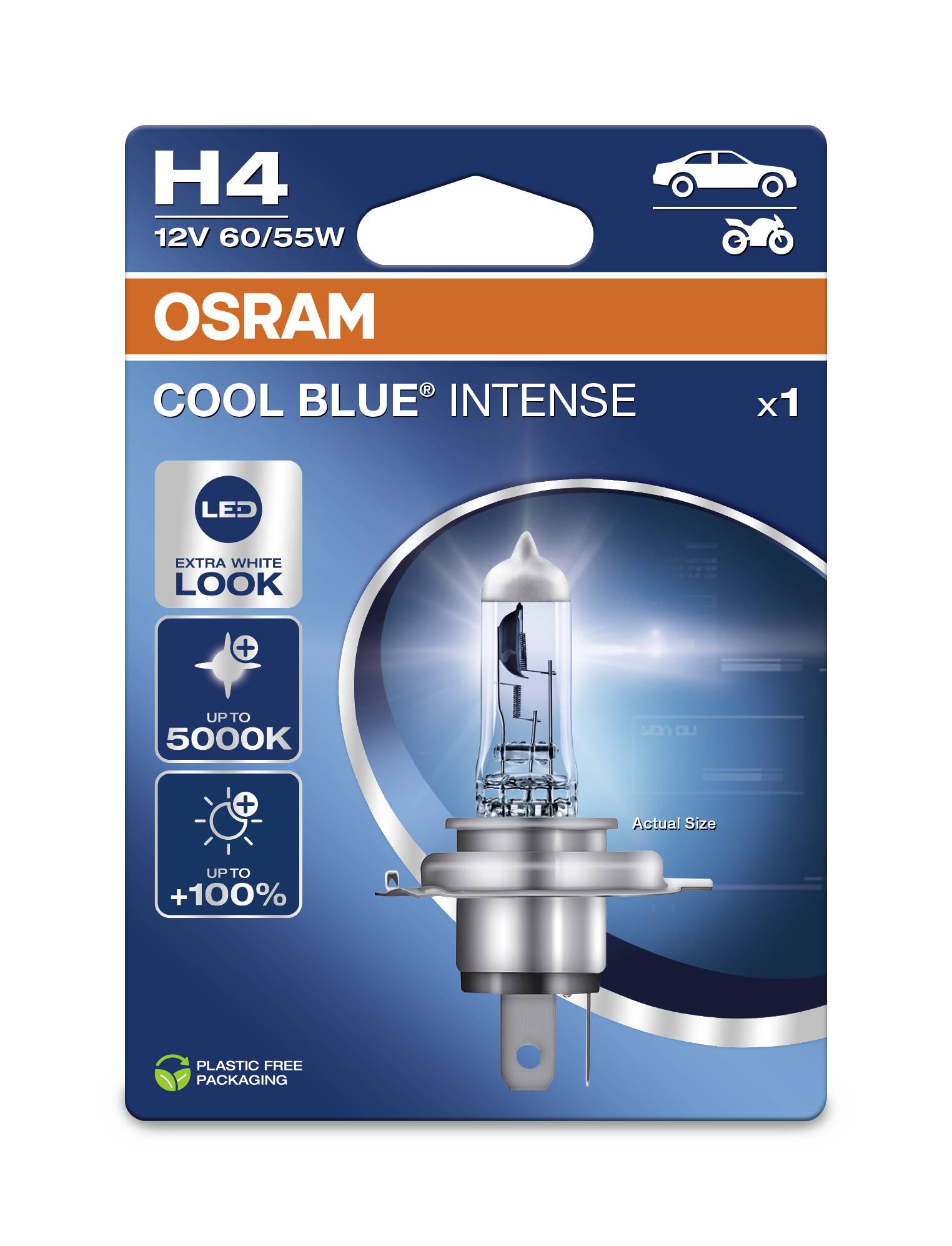 Osram Automotive 4062172395625 Ampoule halogène COOL BLUE® INTENSE H4 60/55 W 12 V
