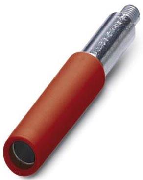 Poignée de tournevis rouge avec âme métallique, adaptée aux travaux manuels.