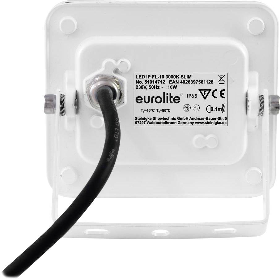 Eurolite FL-10 3000K SLIM Projecteur LED d'extérieur Nombre de LED (détails): 20 blanc