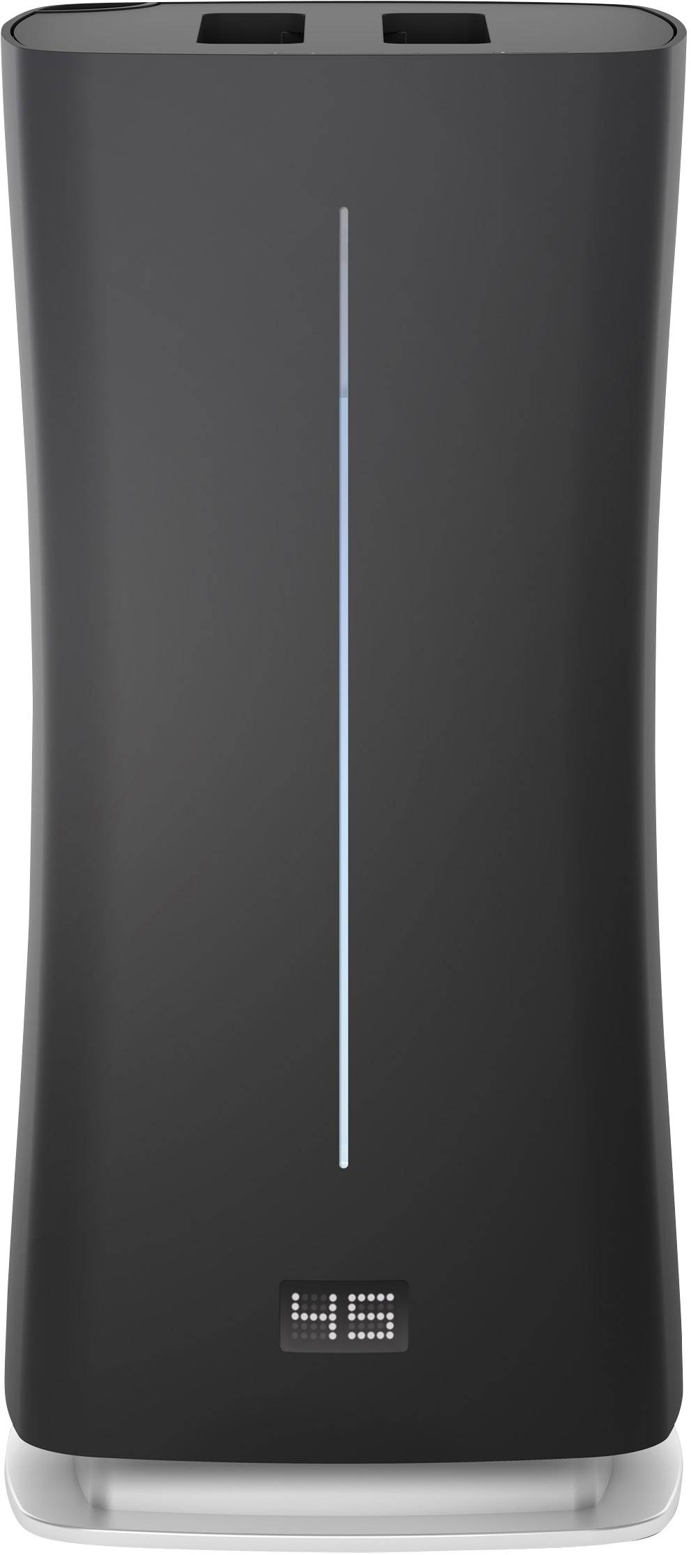 Un humidificateur noir moderne avec un affichage numérique indiquant '46'.