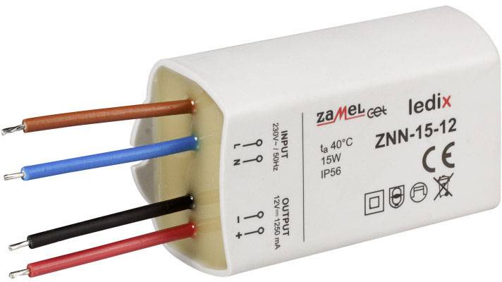 Driver de LED Zamel ZNN-15-12 à tension constante 15 W 1.25 A 12 V/DC surtention