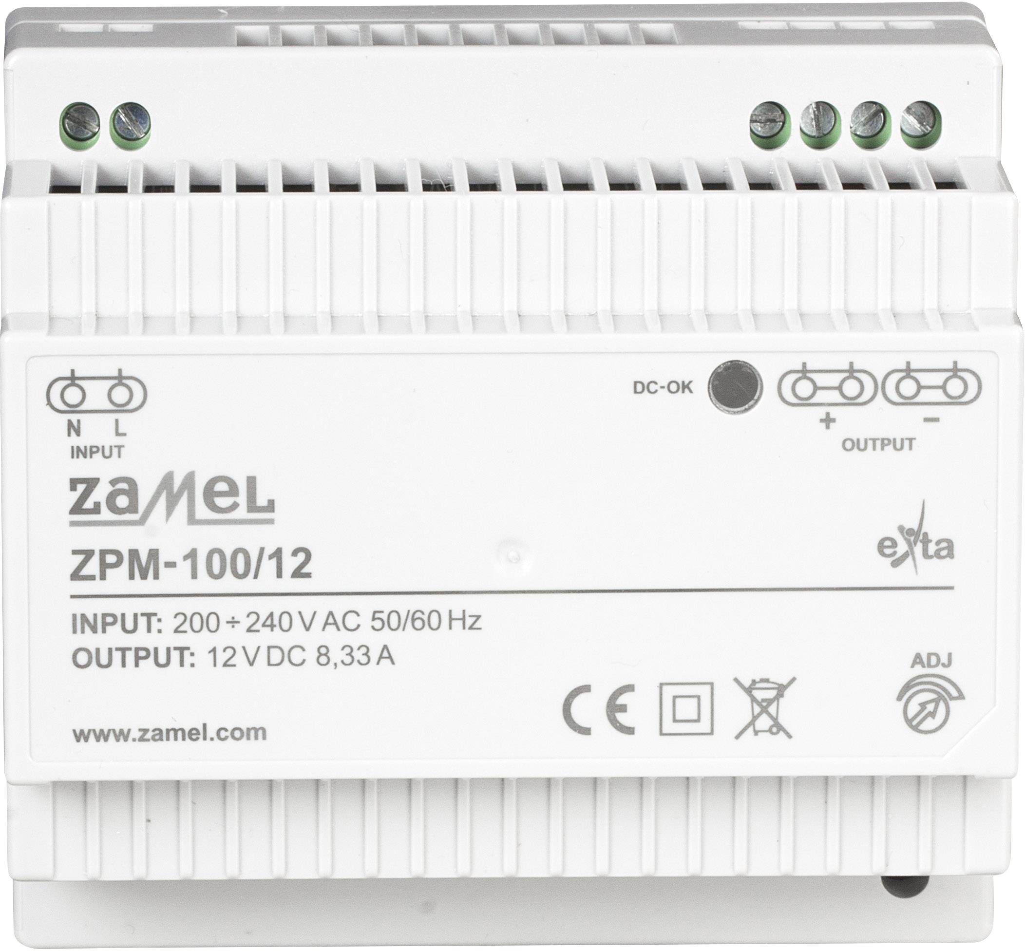 Alimentation à découpage Zamel ZPM-100/12 12 V 8.33 A 60 W 1 x