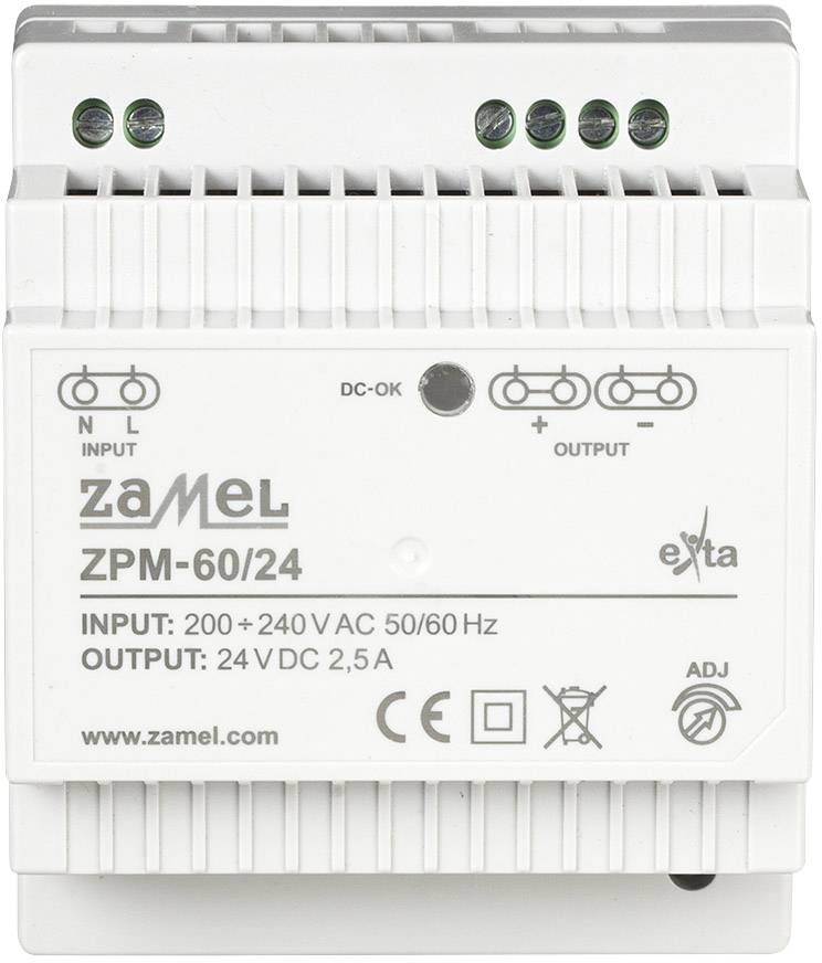 Alimentation à découpage Zamel ZPM-60/24 24 V 2.5 A 100 W 1 x