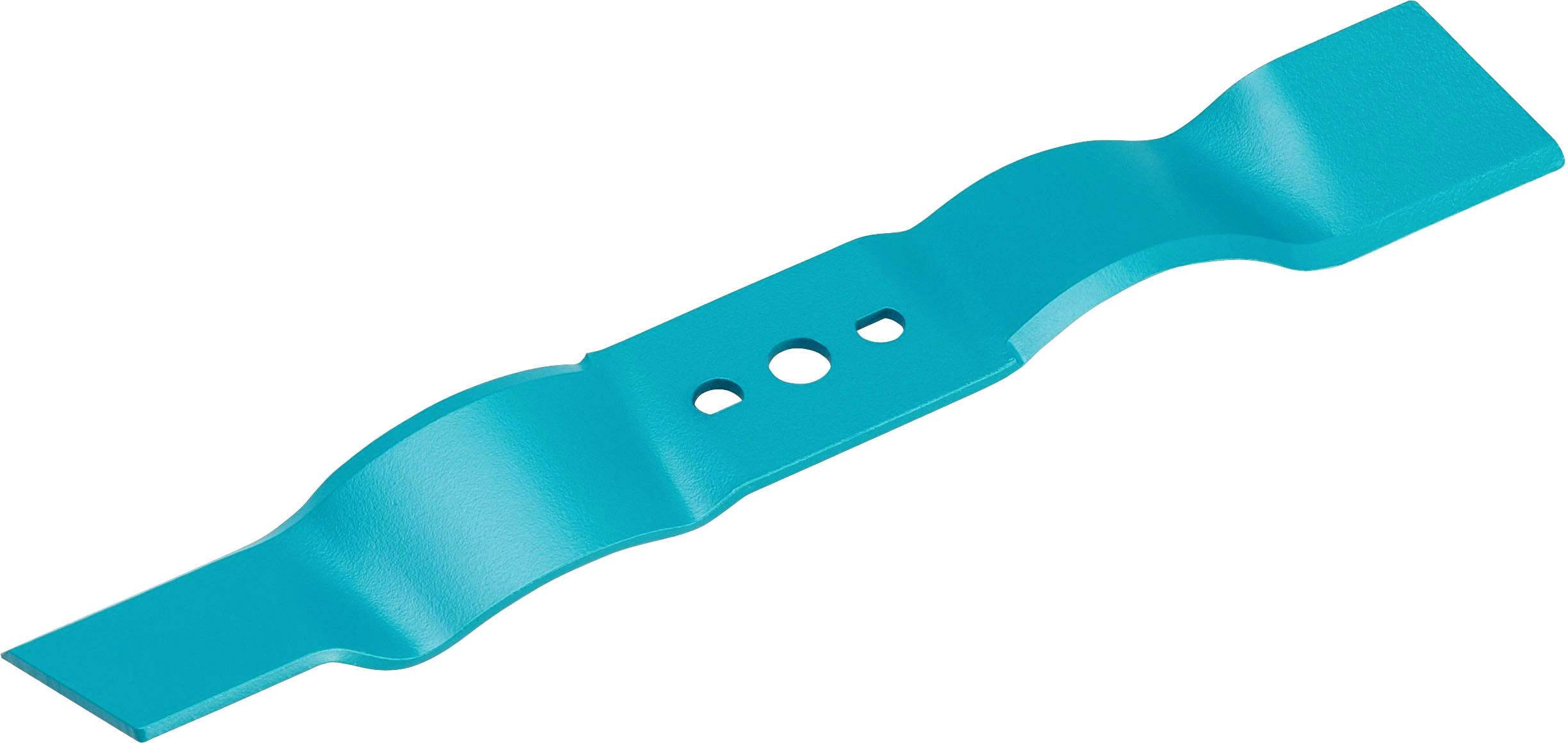Un ancrage au sol de couleur turquoise avec trois trous de fixation. Utilisé pour ancrer solidement des structures dans le sol.