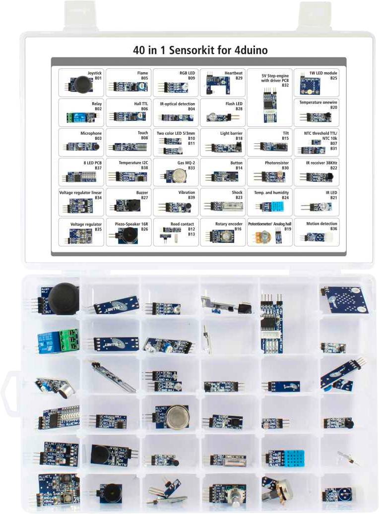 Allnet 4duino_40in1_Kit1 Set de capteurs 1 set Convient pour (kits de développement): Arduino