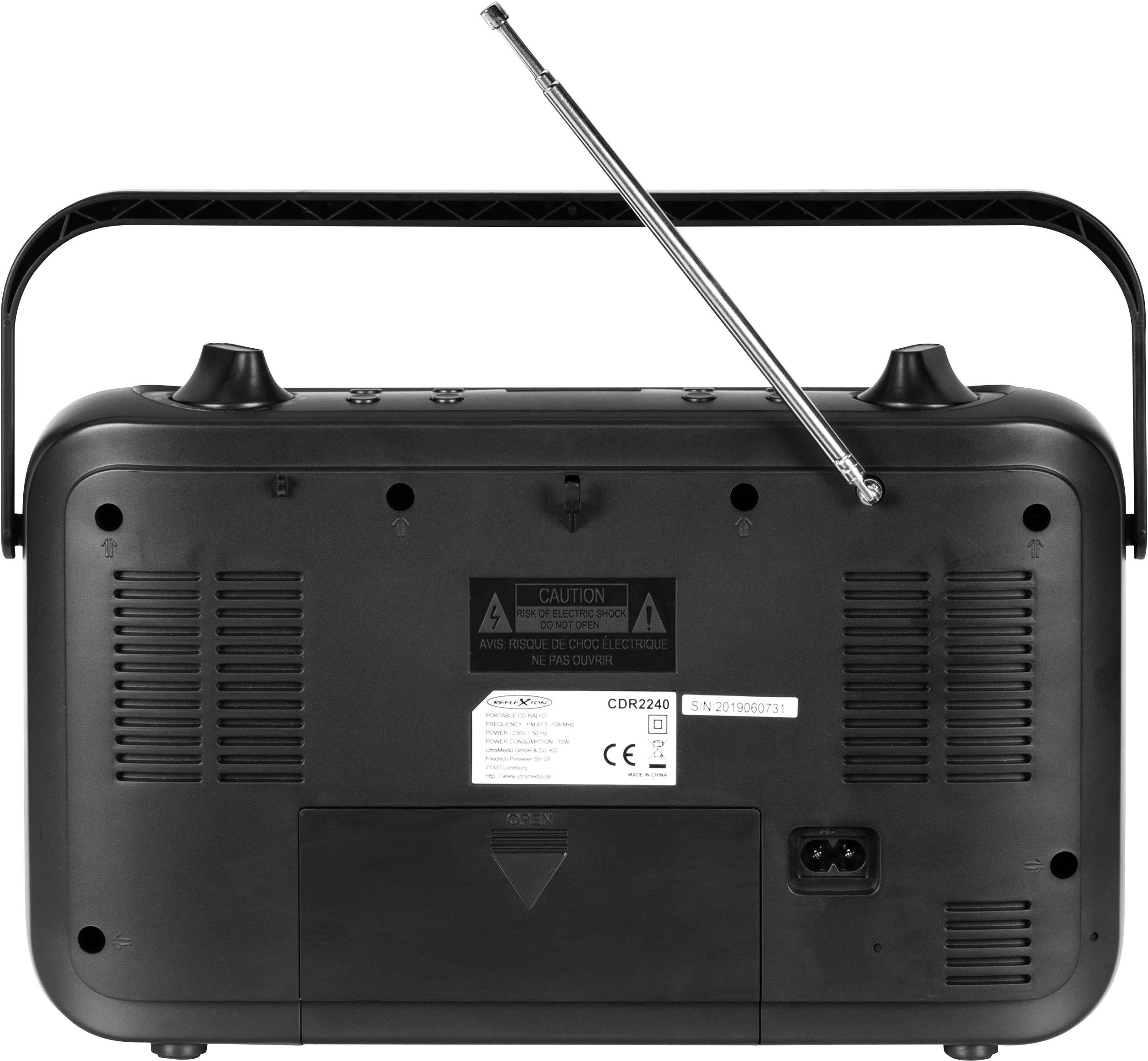 Radio-lecteur CD Reflexion FM AUX, CD, FM touche sensitive noir