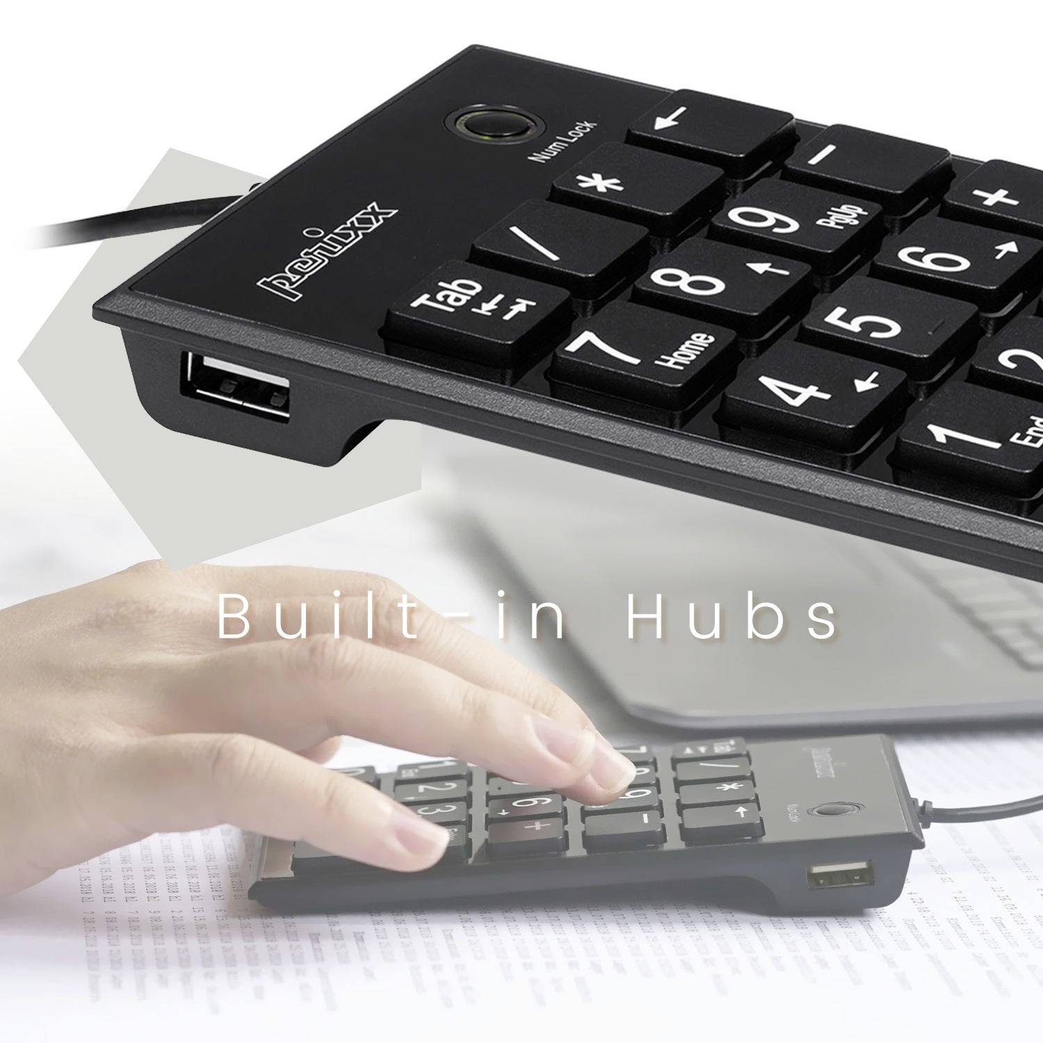 Perixx PERIPAD-202 H B USB Pavé numérique touches multimédia noir